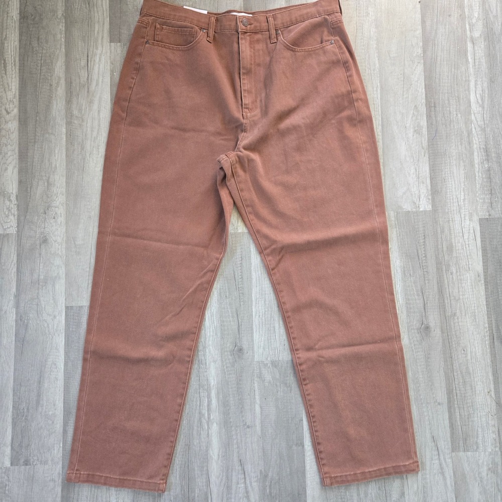RSQ 90s Jean High Rise Straight Leg Terracotta Rust Vintage Retro 33